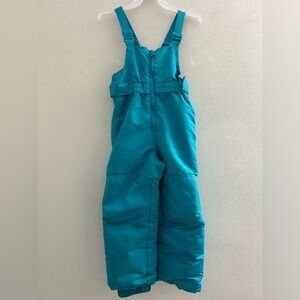 Kids Turquoise Snow Bib Overalls for girls size 4T